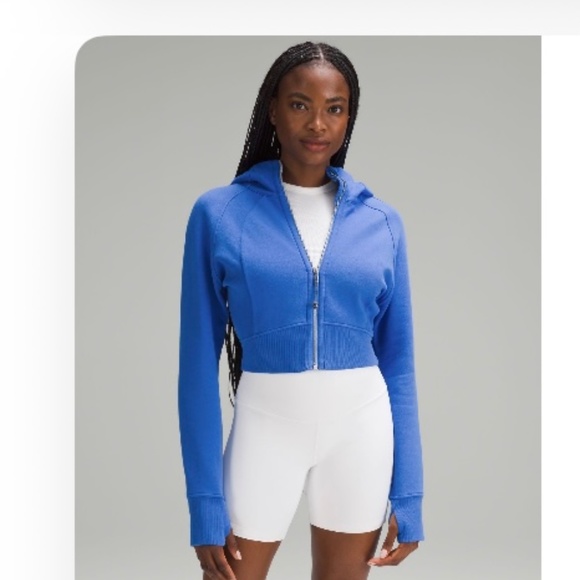 Lululemon Scuba Full Zip Cropped Hoodie Pipe Dream Blue size 6 - Picture 6 of 6
